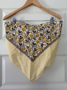 NWT J.Crew Cotton voile bandana top in daffodil daze block print